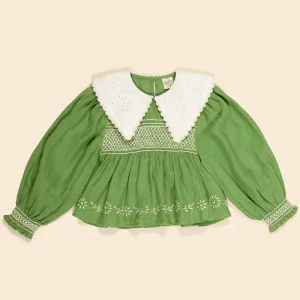 Cornelia Blouse in Retro Green by Apolina - Last One In Stock - 5-7 Years