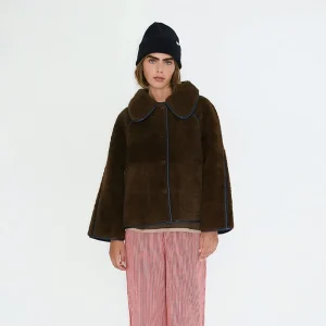 Faux Fur Coat in Dark Brown by The Tiny Big Sister