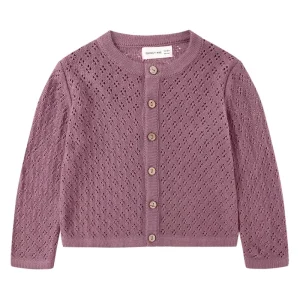 Knit Cardigan in Mulberry by Quincy Mae