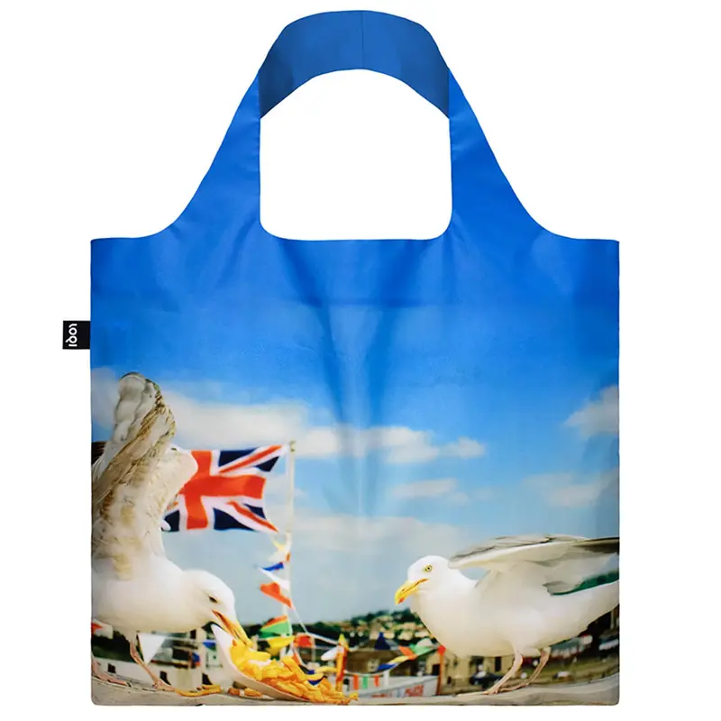 Martin Parr Seagulls Eating Chips Recycled Shopping Bag by Loqi