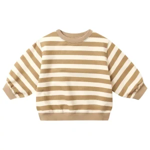 Oversized Sweatshirt in Gold Stripe by Quincy Mae