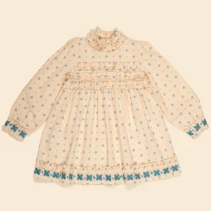 Pernille Dress in Meadow Calico Cashew by Apolina - Last One In Stock - 5-7 Years