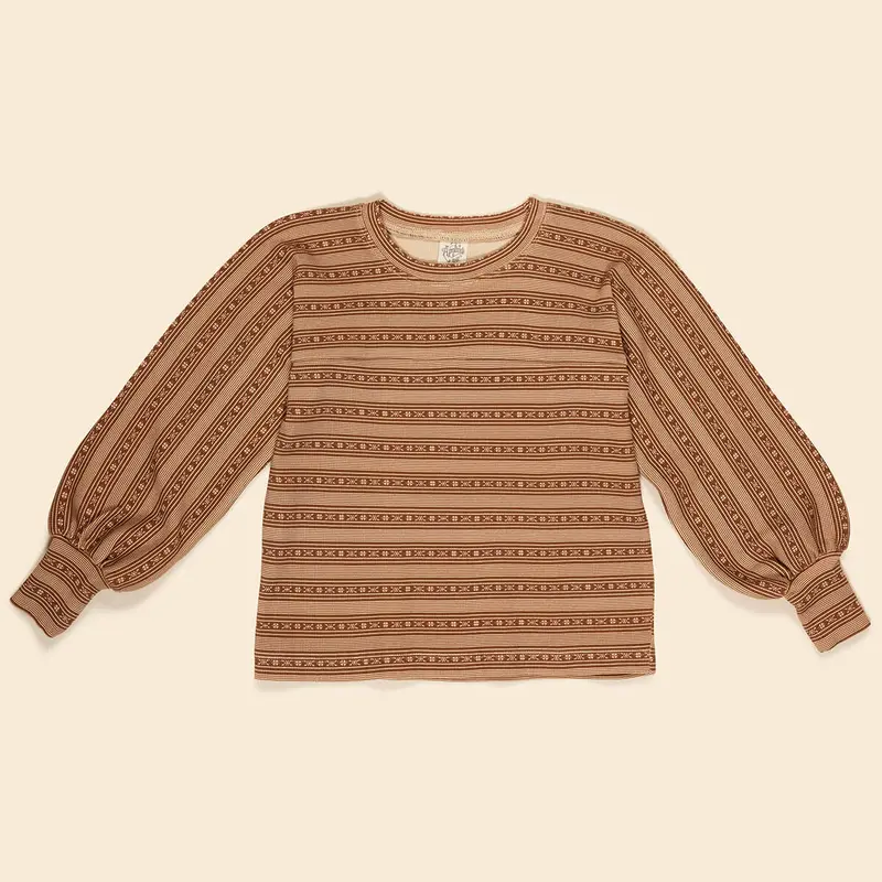 Roberta Jersey Long Sleeve Top in Kanna Stripe by Apolina