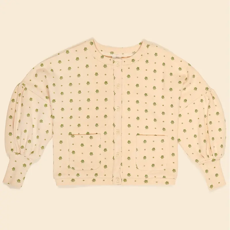 Simona Jersey Cardigan in Meadow Calico by Apolina