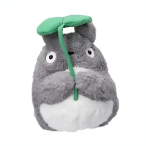 Studio Ghibli Grey Totoro Plush With Leaf (21cm) by Sun Arrow