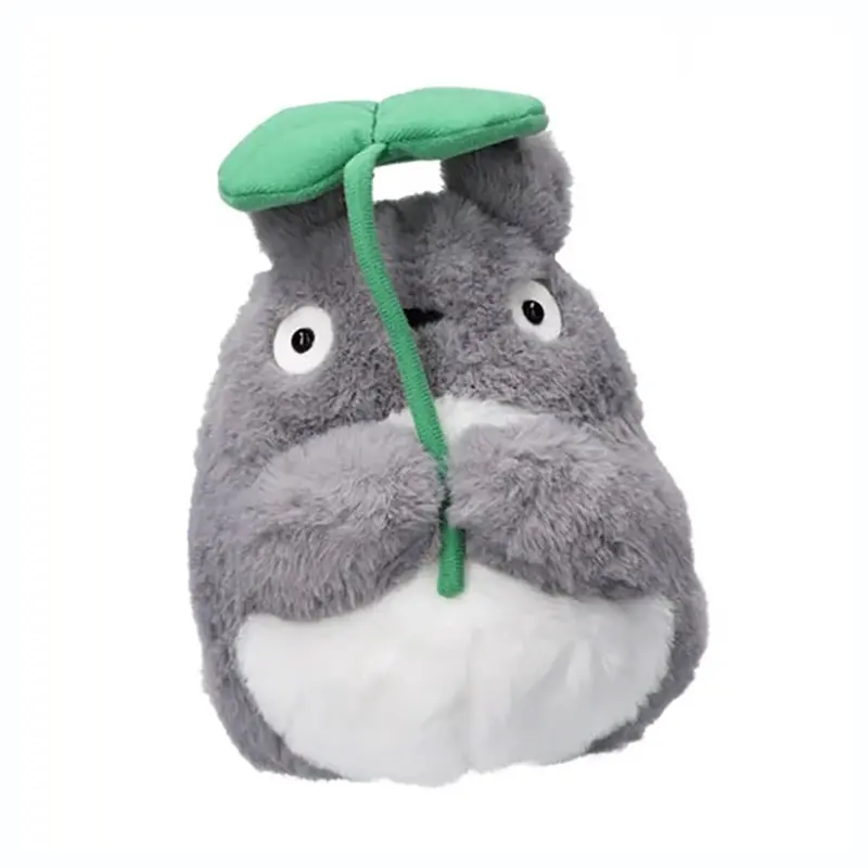 Studio Ghibli Grey Totoro Plush With Leaf (21cm) by Sun Arrow