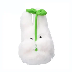 Studio Ghibli White Totoro Plush With Leaf (19cm) by Sun Arrow