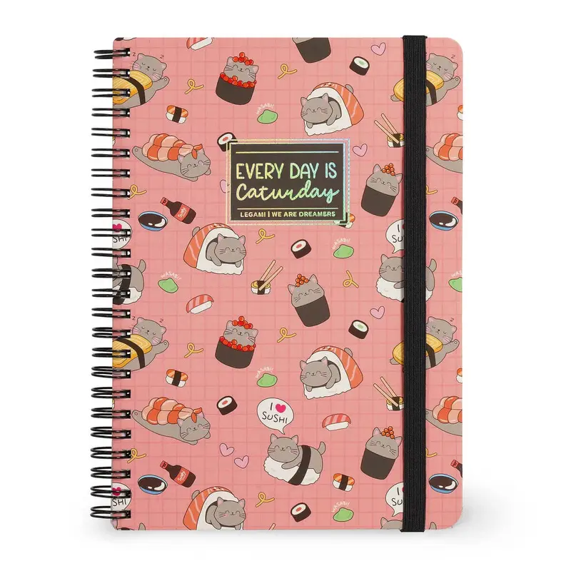 Sushi Cat A5 Lined Spiral Bound Notebook by Legami
