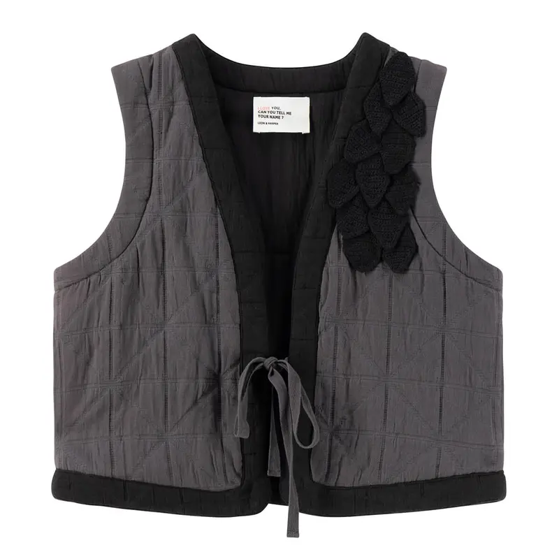 Vent Sleeveless Jacket in Black by Leon & Harper