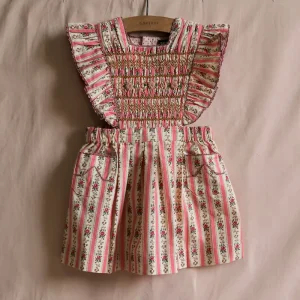 Apron Dress in Tapestry Pink Stripe by Bonjour