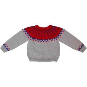 Aslan Sweater in Moonstone / Poppy by Kalinka