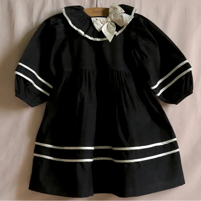 Dress in Black Baby Cord by Bonjour
