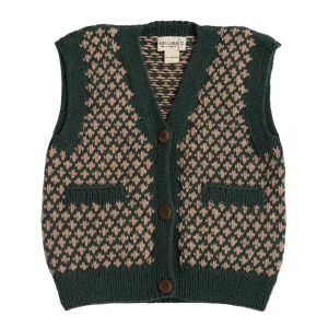 Edmund Vest in Pine / Rose Quartz by Kalinka