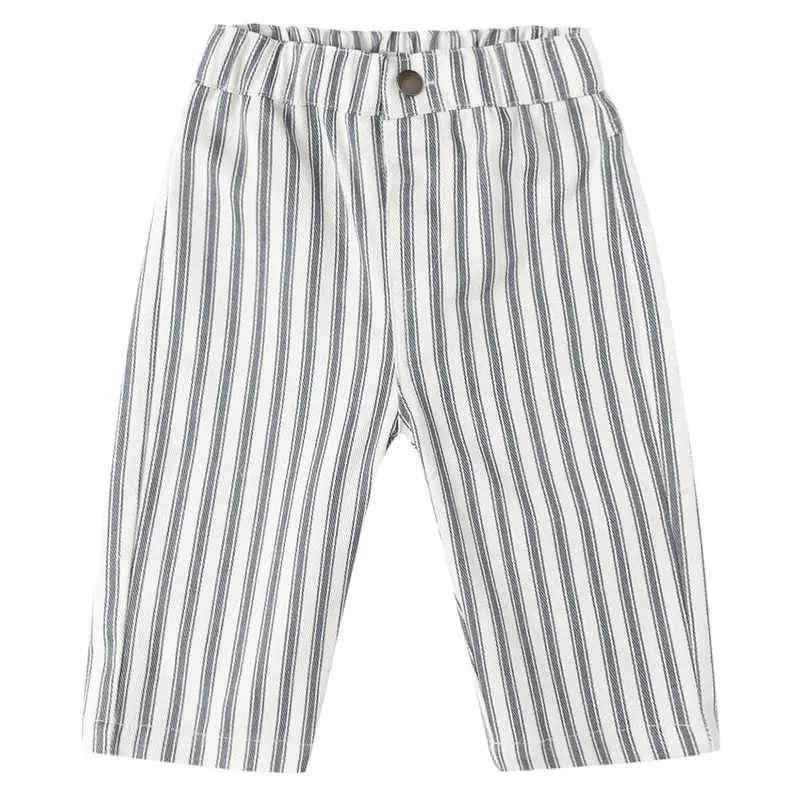 Grayson Pant in Ocean Pinstripe by Quincy Mae