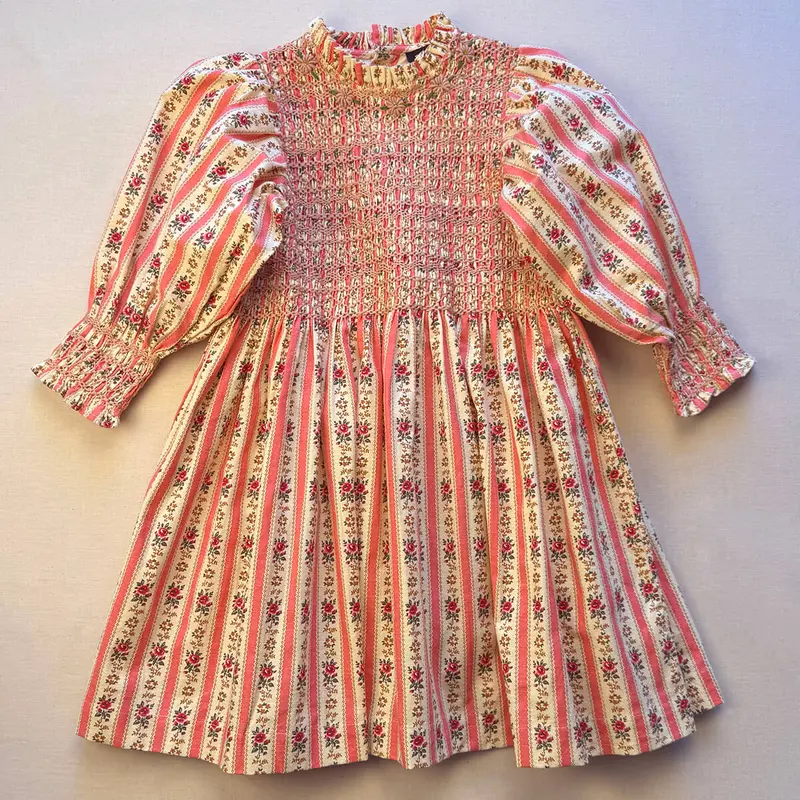 Handsmock Dress in Pink Tapestry by Bonjour