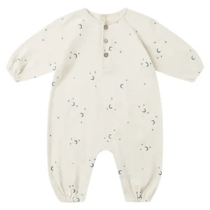 Henley Bubble Jumpsuit in Moons by Quincy Mae