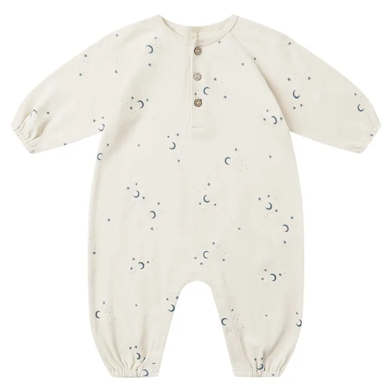 Henley Bubble Jumpsuit in Moons by Quincy Mae