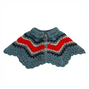 Jill Pole Capelet in Misty Blue / Poppy by Kalinka
