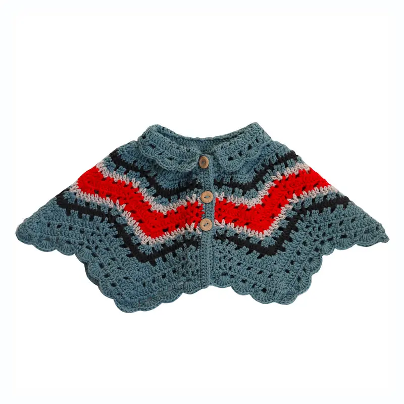 Jill Pole Capelet in Misty Blue / Poppy by Kalinka
