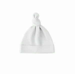 Knotted Baby Hat in Ice Blue by Quincy Mae