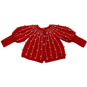 Marion Cardigan in Poppy / Flamingo by Kalinka