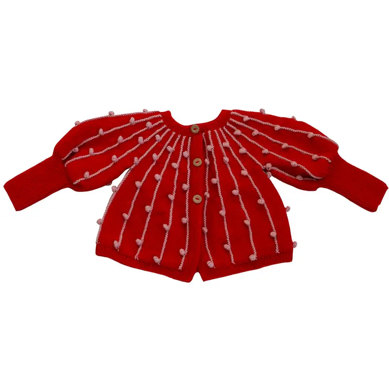 Marion Cardigan in Poppy / Flamingo by Kalinka