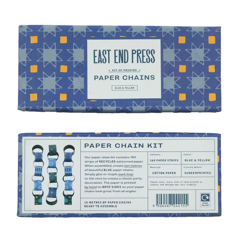 Paper Chain Kit in Blue and Yellow by East End Press