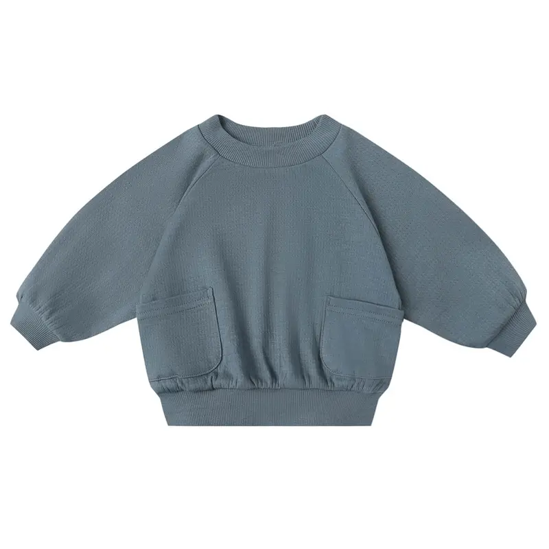 Pocket Sweatshirt in Ocean by Quincy Mae