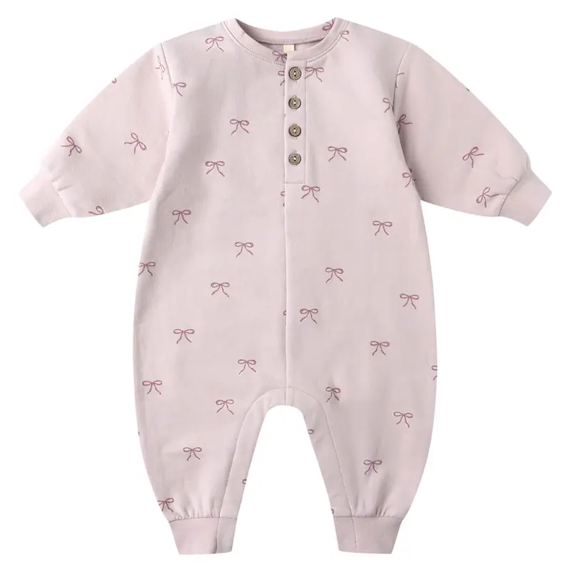 Relaxed Fleece Jumpsuit in Bows by Quincy Mae