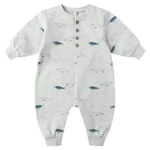 Relaxed Fleece Jumpsuit in Narwhals by Quincy Mae
