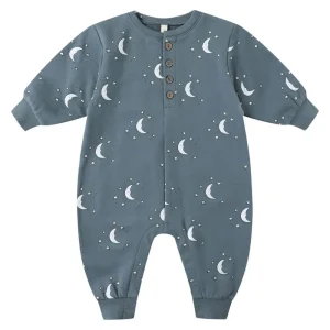 Relaxed Fleece Jumpsuit in Silver Moons by Quincy Mae
