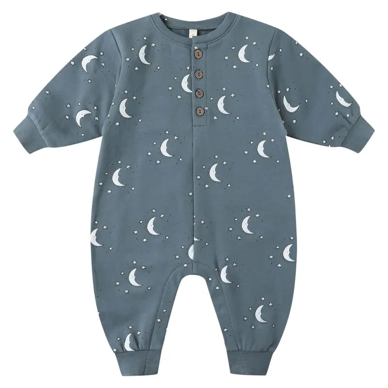 Relaxed Fleece Jumpsuit in Silver Moons by Quincy Mae
