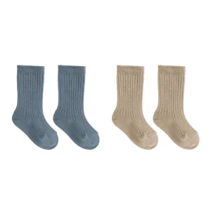 Socks Set in Gold / Ocean by Quincy Mae