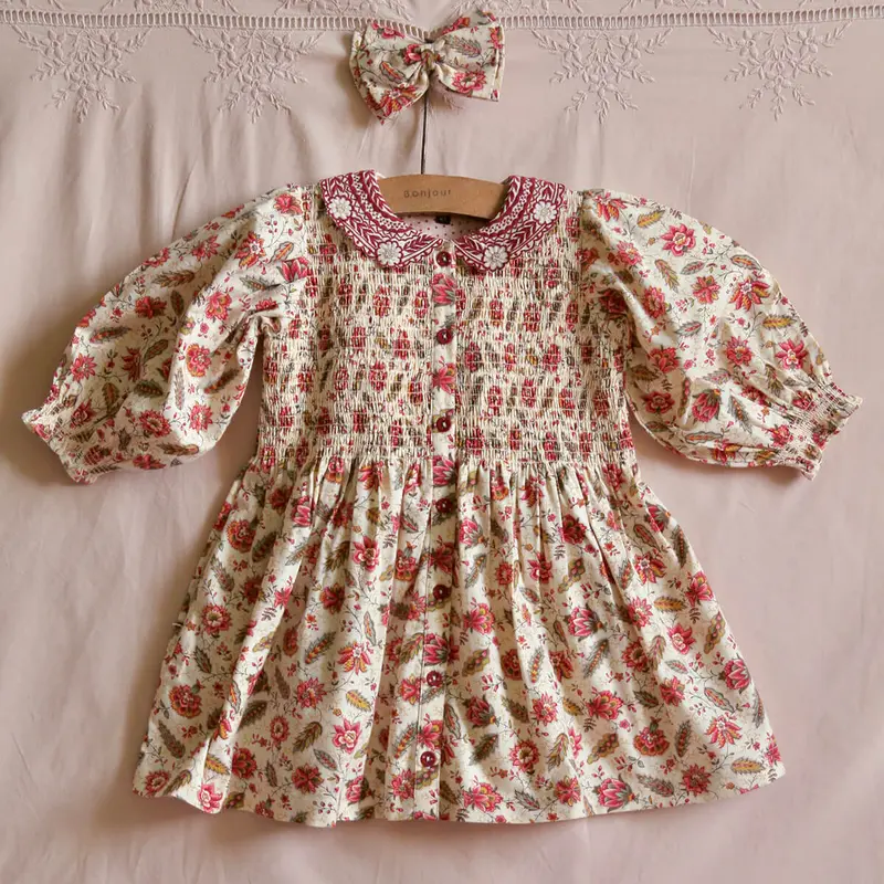 Tunique With Hair Clip in Aline Print by Bonjour