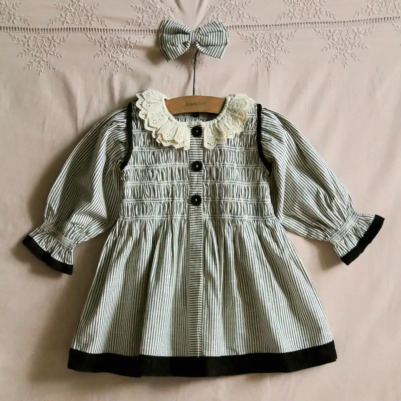 Tunique With Hair Clip in Black Stripe by Bonjour