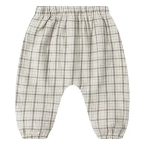 Woven Pant in Blue Plaid by Quincy Mae