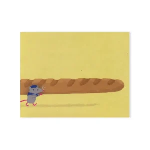 Baguette Bandit Mini Greetings Card by Lisa Jones Studio