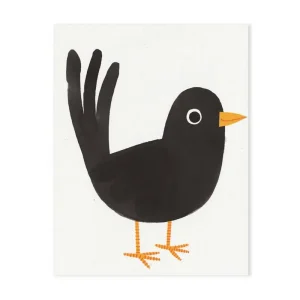 Blackbird Mini Greetings Card by Lisa Jones Studio