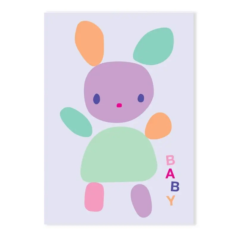 Bunny Baby Greetings Card by Dicky Bird