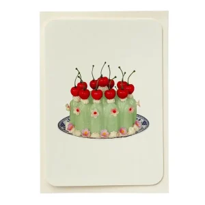 Chartreuse Cream Blancmange Greetings Card by Canonbury Press