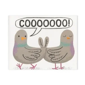 Cooo Pigeons Mini Greetings Card by Lisa Jones Studio