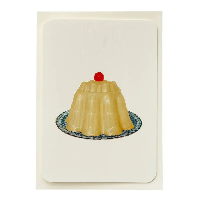 Custard Cream Blancmange Greetings Card by Canonbury Press