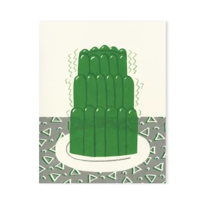 Green Jelly Mini Greetings Card by Lisa Jones Studio