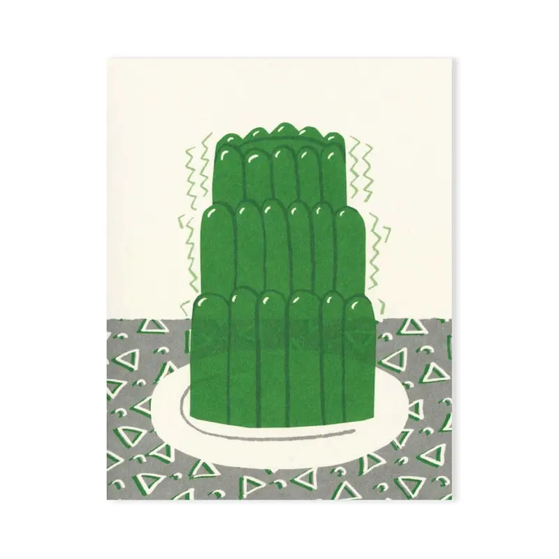 Green Jelly Mini Greetings Card by Lisa Jones Studio