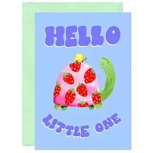 Hello Little One Tortoise Greetings Card by Ickaprint
