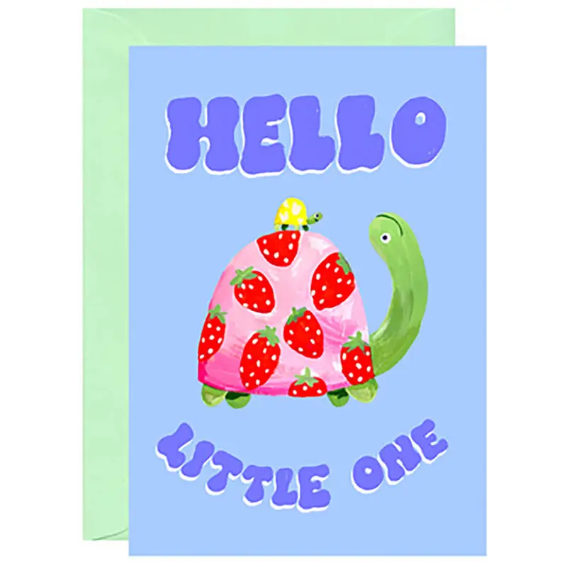 Hello Little One Tortoise Greetings Card by Ickaprint