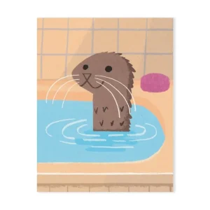 Hotter Otter Mini Greetings Card by Lisa Jones Studio