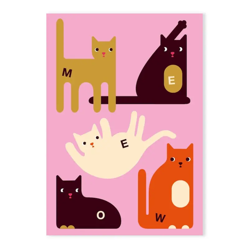 Meow Birthday Greetings Card by Dicky Bird