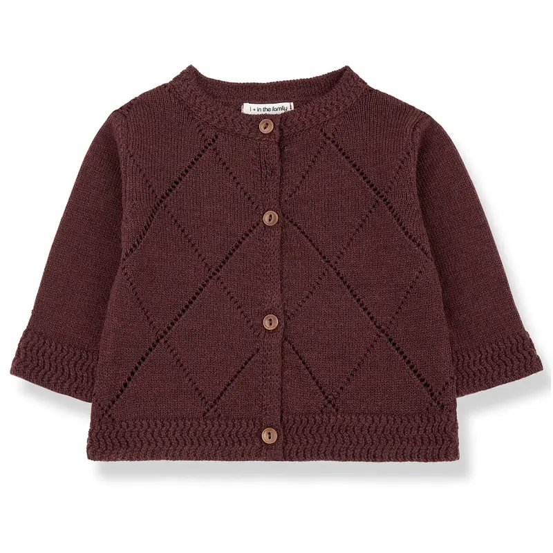 Nanna Cardigan in Melanzana by 1+ in the Family