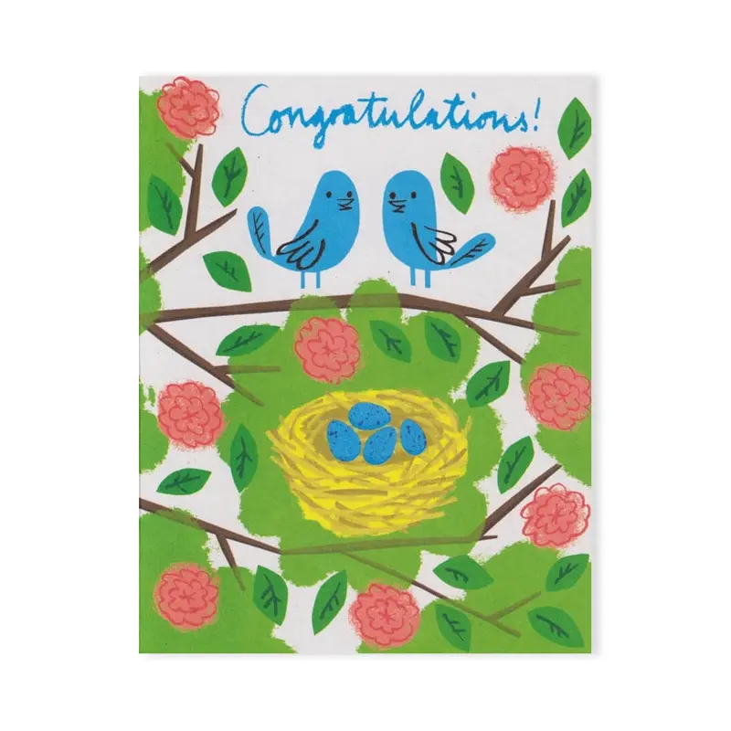 Nest New Baby Mini Greetings Card by Lisa Jones Studio